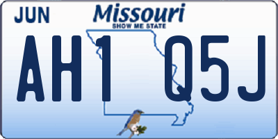 MO license plate AH1Q5J