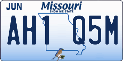 MO license plate AH1Q5M