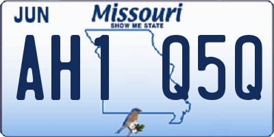 MO license plate AH1Q5Q