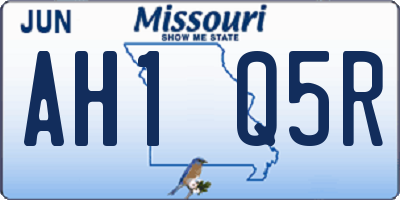 MO license plate AH1Q5R