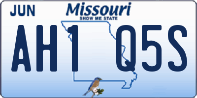 MO license plate AH1Q5S