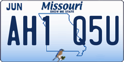 MO license plate AH1Q5U