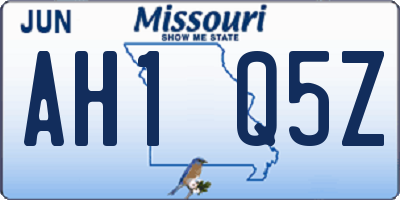 MO license plate AH1Q5Z