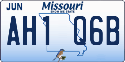 MO license plate AH1Q6B