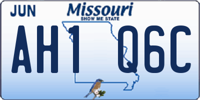 MO license plate AH1Q6C