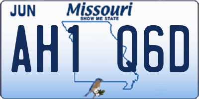 MO license plate AH1Q6D