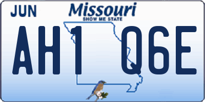 MO license plate AH1Q6E