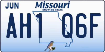 MO license plate AH1Q6F