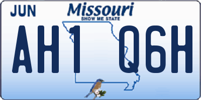 MO license plate AH1Q6H