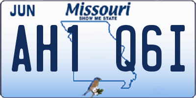 MO license plate AH1Q6I