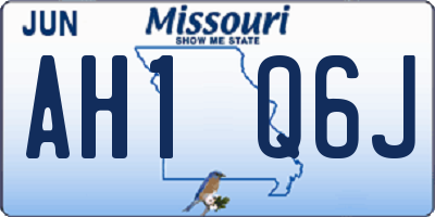 MO license plate AH1Q6J