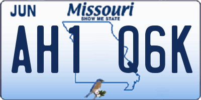 MO license plate AH1Q6K