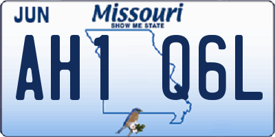 MO license plate AH1Q6L