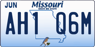 MO license plate AH1Q6M