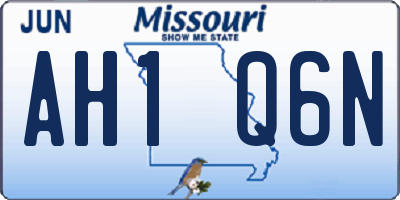 MO license plate AH1Q6N