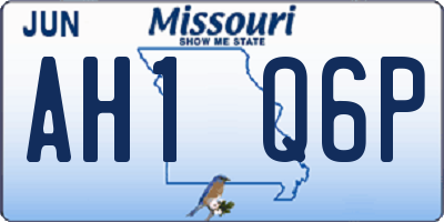 MO license plate AH1Q6P