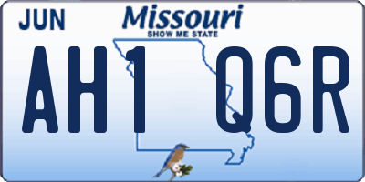 MO license plate AH1Q6R