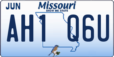 MO license plate AH1Q6U