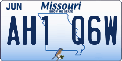 MO license plate AH1Q6W