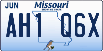 MO license plate AH1Q6X