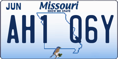 MO license plate AH1Q6Y