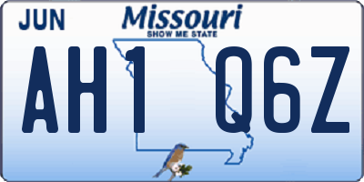 MO license plate AH1Q6Z