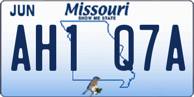 MO license plate AH1Q7A