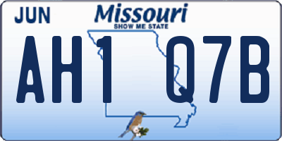 MO license plate AH1Q7B