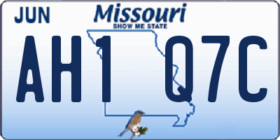 MO license plate AH1Q7C