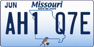 MO license plate AH1Q7E