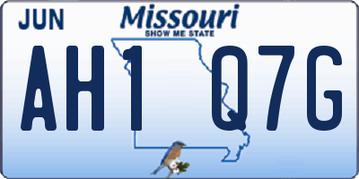 MO license plate AH1Q7G