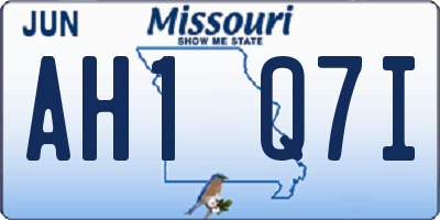 MO license plate AH1Q7I