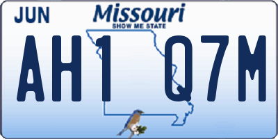 MO license plate AH1Q7M