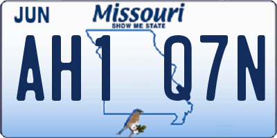 MO license plate AH1Q7N