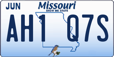 MO license plate AH1Q7S