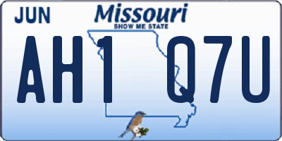 MO license plate AH1Q7U