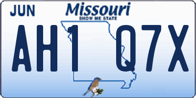 MO license plate AH1Q7X