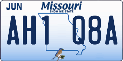 MO license plate AH1Q8A