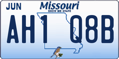 MO license plate AH1Q8B