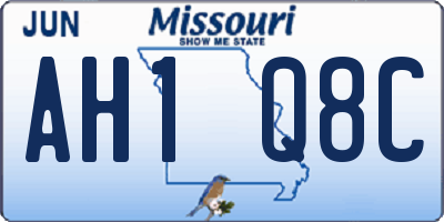 MO license plate AH1Q8C