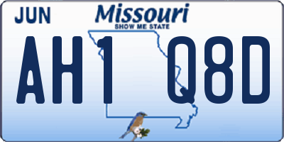 MO license plate AH1Q8D