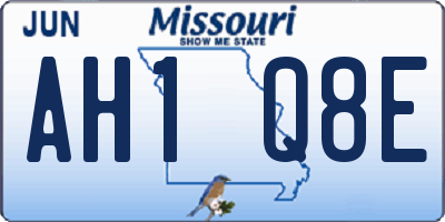 MO license plate AH1Q8E