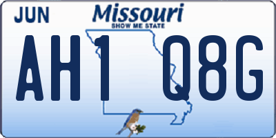 MO license plate AH1Q8G