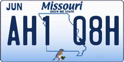 MO license plate AH1Q8H