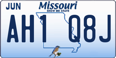 MO license plate AH1Q8J