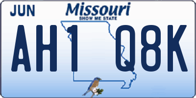 MO license plate AH1Q8K