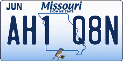 MO license plate AH1Q8N