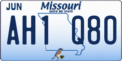 MO license plate AH1Q8O