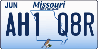 MO license plate AH1Q8R