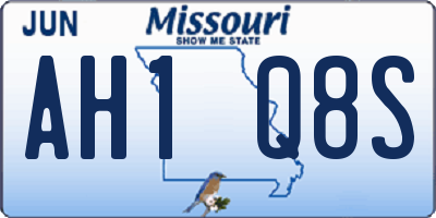 MO license plate AH1Q8S